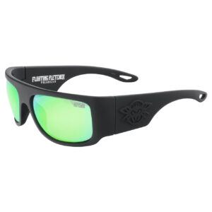 Matte Black w/ Green Mirror Polarized Lens